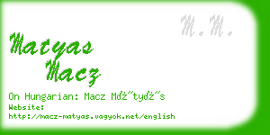 matyas macz business card